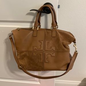 Tory Burch leather and suede purse